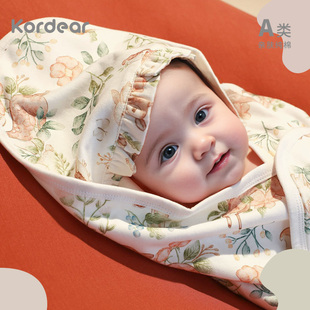 考拉蒂尔新生儿纯棉抱被春秋款婴儿包被宝宝，防惊吓襁褓被盖毯