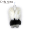 Della Verna蒂维纳貉子毛皮草背心女外穿冬季短款马夹外套