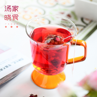 汤家晓食小仙女的红妆玫瑰洛神草莓茶 女养生茶代用花草冷泡茶