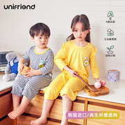 unifriend韩国23年夏季儿童卡通睡衣宝宝家居服A类七分套装
