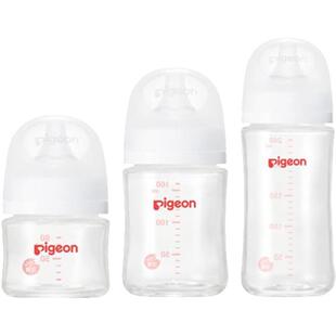 贝亲第3代宽口径母乳实感仿母乳缓解胀气隔热玻璃奶瓶透明 3规格