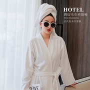 五星级酒店纯棉成人浴袍吸水男女，四季通用白色，浴衣秋冬美容院专用