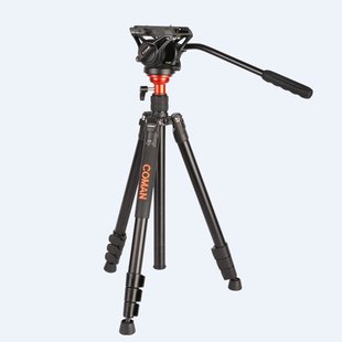 科曼df06摄像机三脚架1.8米专业液压阻尼，云台单反相机摄影独脚架
