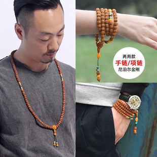 小金刚菩提子手串108颗佛珠项链配饰，戴脖子(戴脖子，)的女藏式文玩手链男