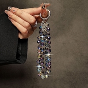 水晶珠子手提链奢华高级感手腕短挂绳带夹片包包手机壳钥匙扣挂件