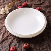 纯白骨瓷盘子菜盘汤盘饺子盘饭盘圆形中式日式家用陶瓷餐具碟子