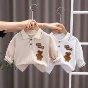 宝宝polo衫上衣长袖t恤春秋款纯棉体恤，婴儿童衣服男童小孩1-3岁潮