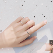 莫比乌斯环戒指女纯银小众，超细食指指环，一对学生情侣闺蜜对戒刻字