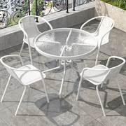 阳台休闲桌椅三件套组合创意折叠圆桌洽谈小茶几露台户外一桌二椅