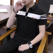 品牌短袖男款2024夏季韩版衬衫，领男装t桖夏天个性拼接衫0301b