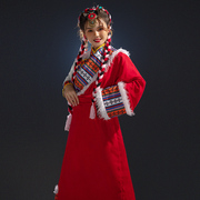 2023藏式藏族服装女款少数民族舞蹈演出藏服长裙拉萨西藏服饰