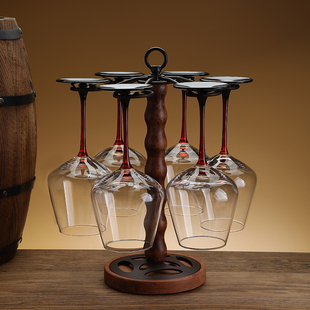 创意实木红酒杯架悬倒高脚杯，吊杯架高档现代简约酒柜摆件家用展示