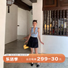 dula好好家刺绣缎面无袖，衬衫背心女夏季2024挂脖露背短上衣