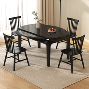 北欧风全实木餐桌椅组合伸缩方圆形饭桌新中式现代简约家用小户型