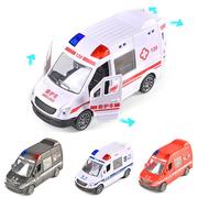 宝宝儿童玩具大号120救护车救援警车模型仿真小汽车男孩惯性开门