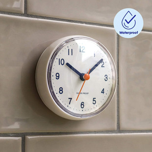 创意防水浴室钟厨房(钟厨房，)防雾气吸盘时钟冰箱，贴钟卫生间吸墙贴玻璃钟表