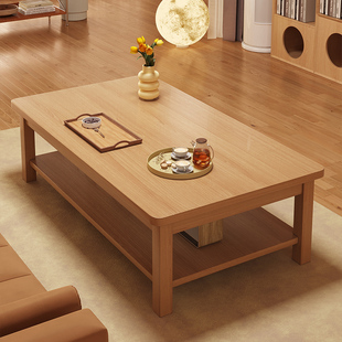 实木茶几客厅家用2024办公室小户型茶桌出租屋用长方形小桌子