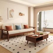 全实木沙发组合小户型简约客厅日式冬夏两用可拆洗三人位布艺沙发
