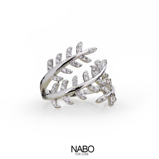 nabo巴洛克橄榄枝开口轻奢，小众设计高级感食指，戒指女时尚个性
