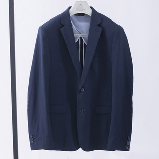 98%天丝混纺高端面料!深蓝色工装休闲单西销售外套两粒扣西装男