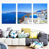 客厅装饰画沙发背景墙壁画，地中海风格现代简约组合三联无框画挂画