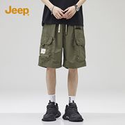 Jeep吉普五分裤男夏季薄款美式男士工装裤2024速干运动短裤男