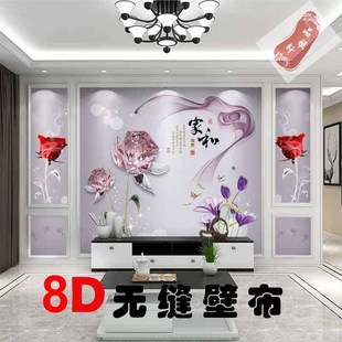 18d电视背景墙壁纸装饰客厅，现代简约壁画，3d影视墙纸立体墙布大气