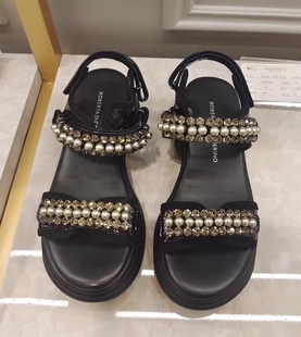 Roberta诺贝达女鞋23夏季凉鞋珍珠水钻厚底休闲时尚RM238011