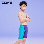 zoke洲克儿童泳衣五分专业游泳训练速干中大童比赛男童竞速泳裤