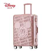 迪士尼铝框行李箱万向轮男女学生密码拉杆箱24寸旅行箱20寸登