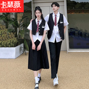 三件套高中生夏季毕业班服韩版学生jk衬衫长裙中学生学院套装
