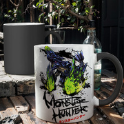怪物猎人Monster Hunter游戏茶杯喝水杯子带盖陶瓷变色马克杯定制