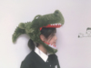 日韩ins可爱搞怪创意少女心动物绿色大嘴巴鳄鱼头套帽子拍照道具