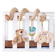 新生婴儿玩具0-1岁宝宝玩具小熊床绕床铃床挂布艺摇铃带BB器玩具