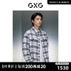 gxg男装商场同款灰白格纹短款大衣，2023年冬季gex10628804
