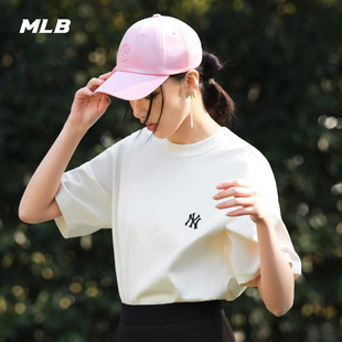 MLB 男女情侣休闲T恤圆领纯棉短袖简约百搭24夏季TSB11