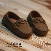 豆豆鞋2023年春秋男童，一脚蹬皮鞋，复古英伦风中大童女孩儿单鞋