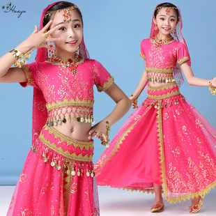 印度演出服儿童六一舞台表演肚皮舞裙子套装天竺少儿舞蹈时尚服装