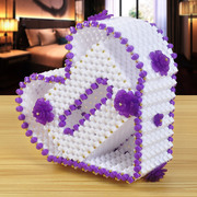diy手工串珠纸巾盒珠子材料包制作创意爱心抽纸盒装饰品摆件