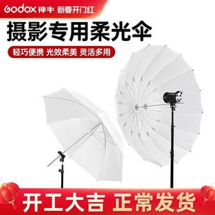godox神牛33 40 43 60 75寸白色透光 柔光伞摄棚摄影器材便携易收纳