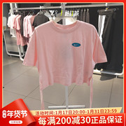 nike耐克女子短袖透气休闲运动宽松系带短款t恤dm6575-610