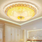 欧式吸顶灯主卧室灯温馨浪漫简约现代led房间灯金色圆形水晶灯具