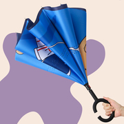 儿童雨伞幼儿园小号男女童专用长柄伞H卡通可爱小学生反向伞动漫