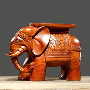 花梨木雕大象换鞋凳摆件实木质雕刻象凳客厅装饰沙发凳红木工艺品