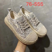 诗路花语洋气2024夏季麻绳编织亮片渔夫鞋，女鞋单鞋76-555