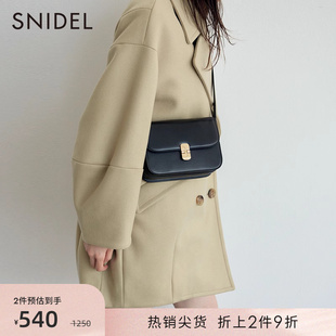 SNIDEL秋冬款时髦百搭纯色仿皮金属搭扣单肩包SWGB225612