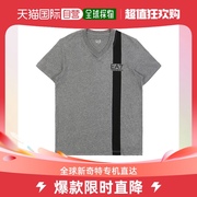 香港直邮EMPORIO ARMANI 男士灰色V领棉质T恤 273712-4A246-00349