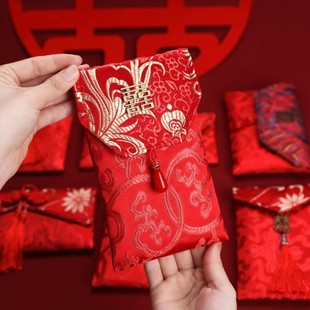 封改口费红包结婚专用红包袋，2022一对五千一万元布袋中国风