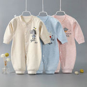婴儿连体衣春秋棉质6新生儿睡衣0到3个月12春装爬服女男宝宝衣服