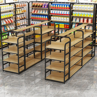 中岛货架置物架多层展示柜多功能便利店零食摆货架超市双面展示架